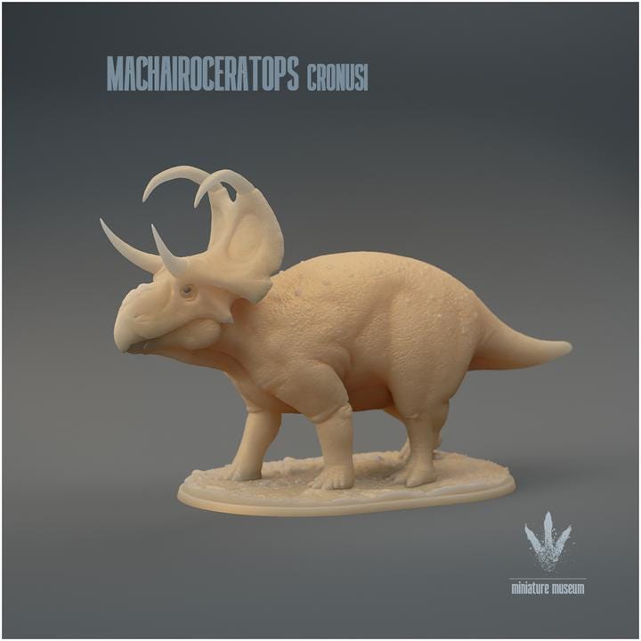 Machairoceratops cronusi : The Bent Sword Horned-face - UNPAINTED 3D Resin Print - Miniature Museum