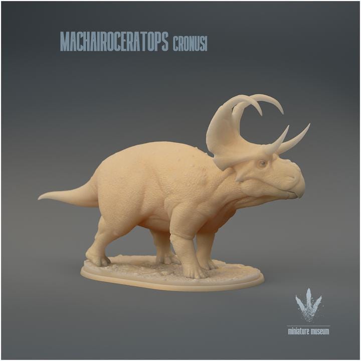 Machairoceratops cronusi : The Bent Sword Horned-face - UNPAINTED 3D Resin Print - Miniature Museum