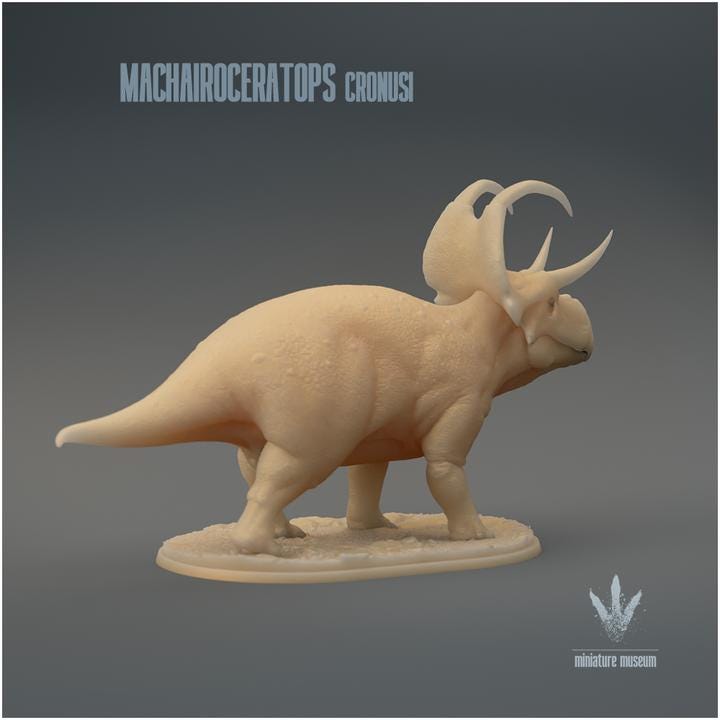 Machairoceratops cronusi : The Bent Sword Horned-face - UNPAINTED 3D Resin Print - Miniature Museum