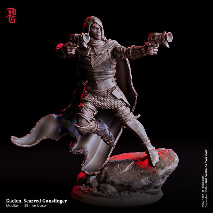 Returning Hero - Kaelen, Scarred Gunslinger - Flesh of Gods - UNPAINTED 3D Resin Figure