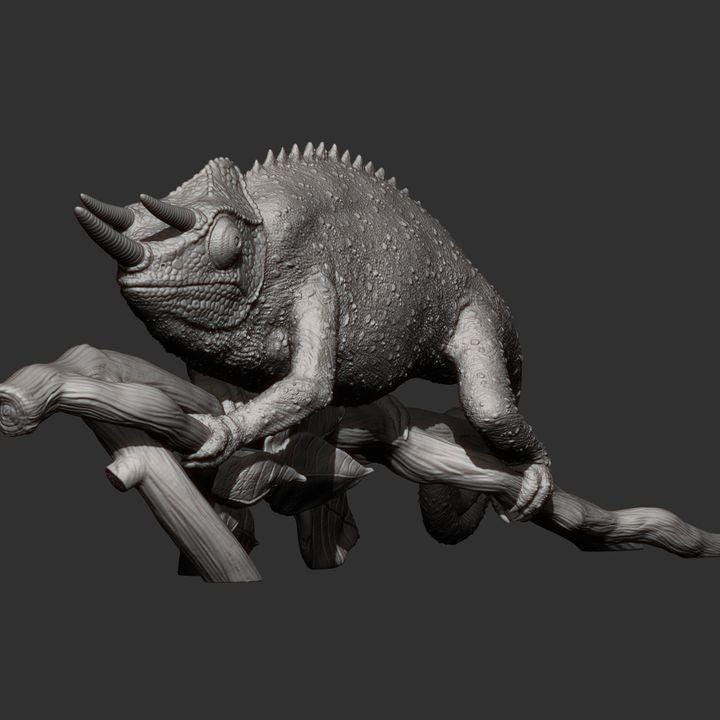 Chameleon Jackson - UNPAINTED 3D Resin Figure - Alexander3dart