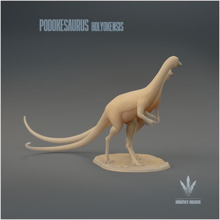 Podokesaurus holyokensis : Couple - UNPAINTED 3D Resin Figure - Miniature Museum