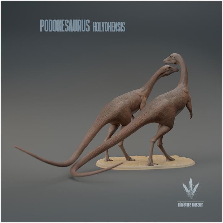 Podokesaurus holyokensis : Couple - UNPAINTED 3D Resin Figure - Miniature Museum