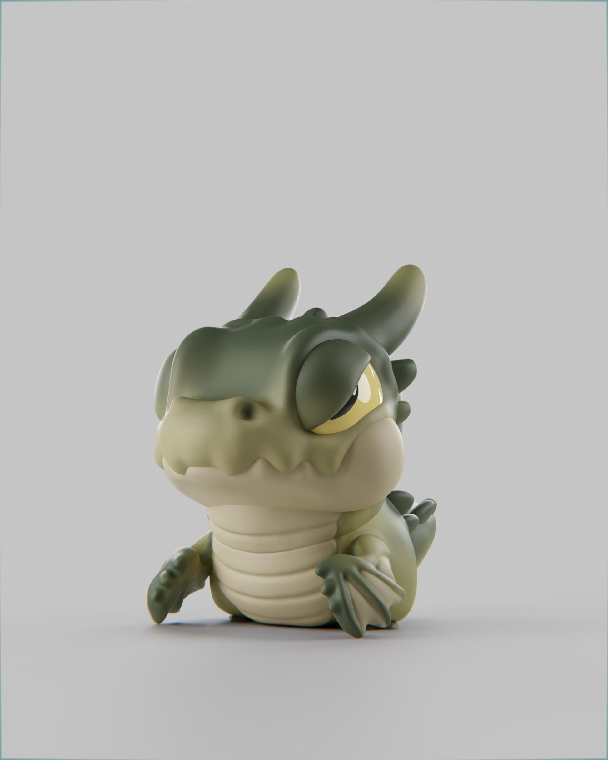 Croko - UNPAINTED 3D Resin Figure - Grumpii Art Toy
