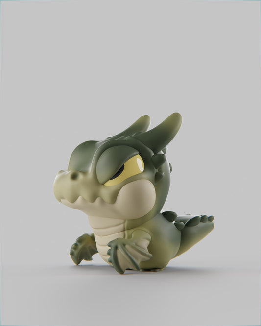 Croko - UNPAINTED 3D Resin Figure - Grumpii Art Toy